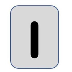 Aluminium label black/silver 40X25mm - Letter I